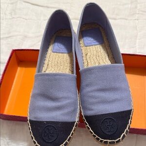 Tory Burch Lavender and Navy Espadrilles